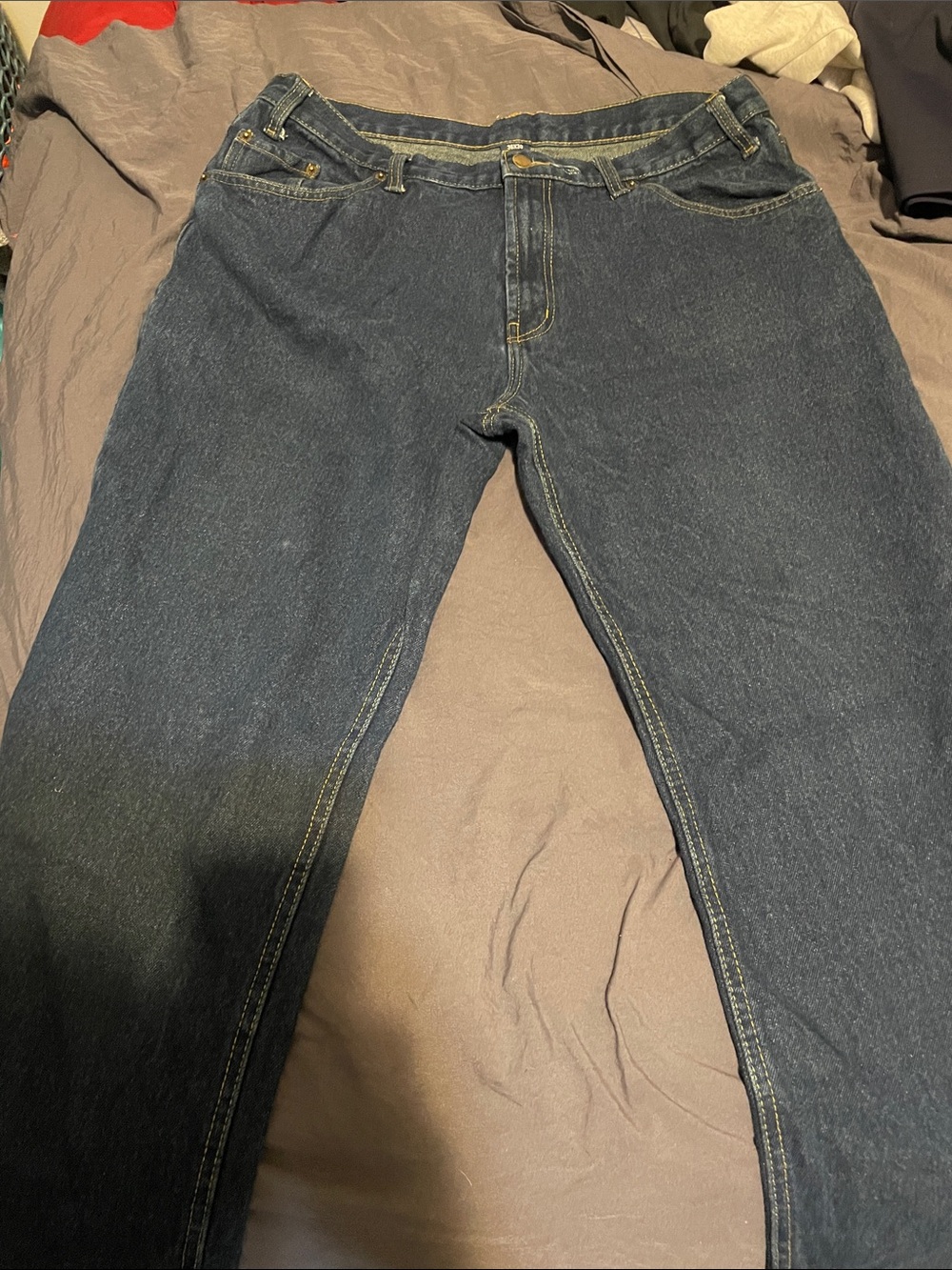 Men's Straight Fit Dark Blue Jeans - Classic Straight Leg